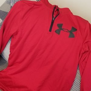 Like new youth large under armour quarter zip red